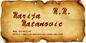 Marija Matanović vizit kartica